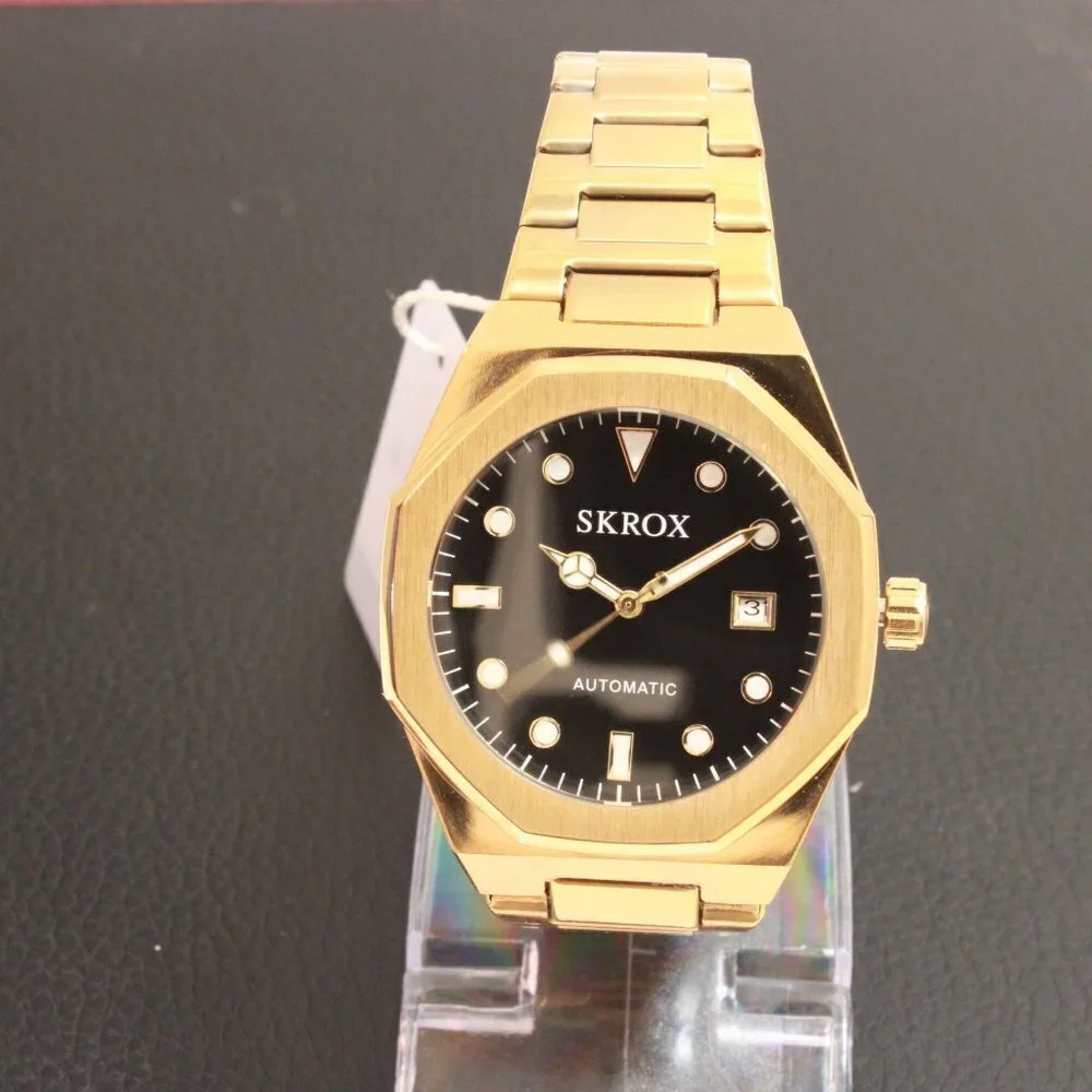 Men's Integrated Bracelet Sports Watch Automatic See Through Case back 41mm
